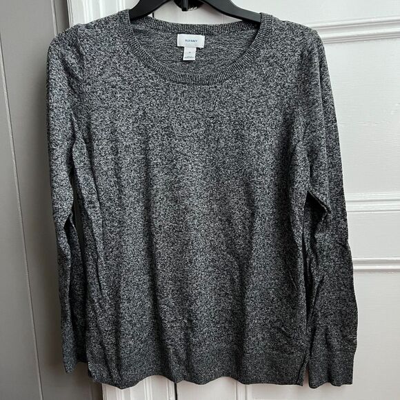 Old Navy Gray & Black Marbled Crew Neck Sweater M - Picture 1 of 5